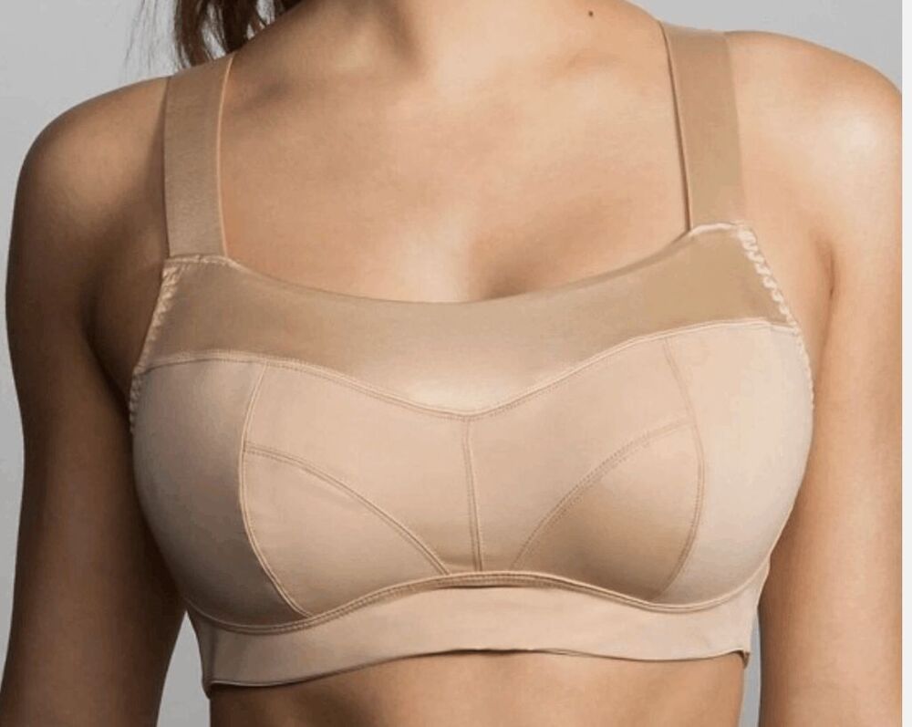 D1 Brooks Embody versatile adjustable straps underwire tan high impact sport bra